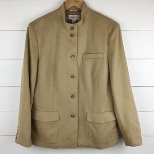 Talbots Women's 14 Camel Hair Nehru Jacket Tan
